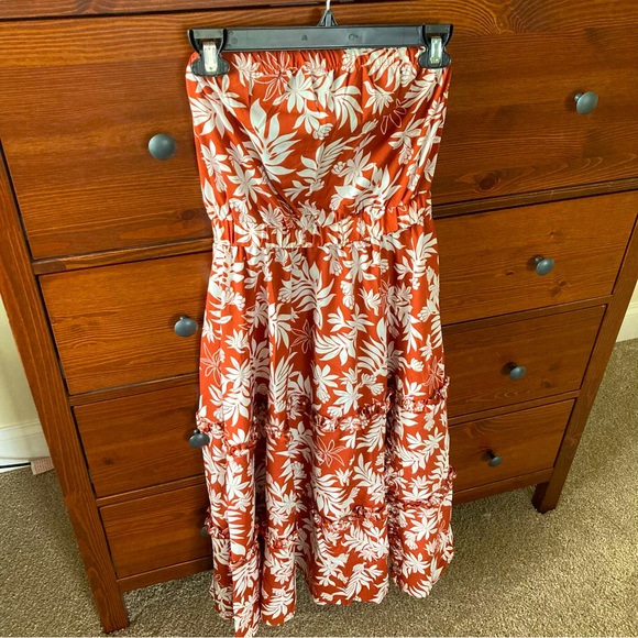 Boho Hawaiian leaf print dress - Picture 2 of 4